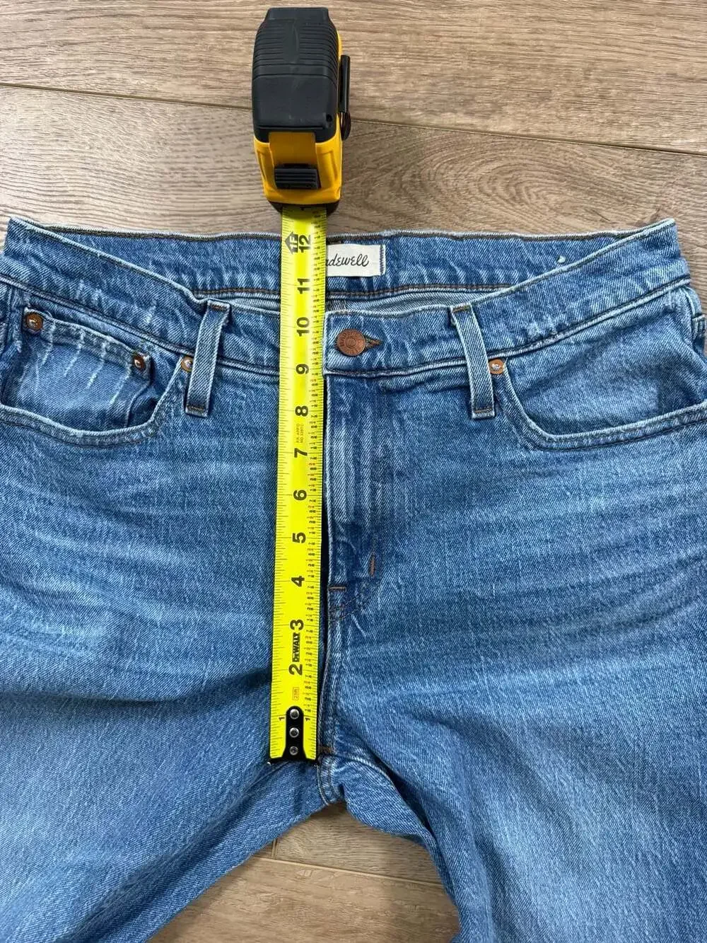 Madewell The Slim Boyjean Jeans Womens 29 Blue Mid Rise Straight Denim Stretch